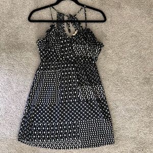 ROXY Black White Geometric Print Tie Back